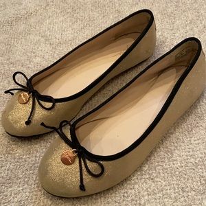 Glitter gold ruby and bloom flats.